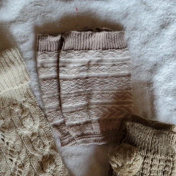 4 Pairs of Boot Cuffs or Leg Warmers in neutral colors One Size EUC $10.00 - Picture 4 of 5